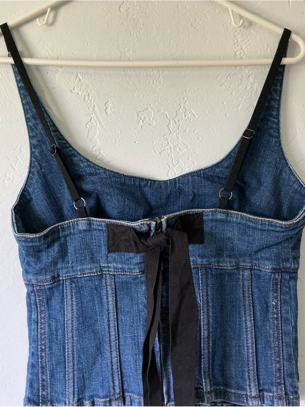 Maeve Denim Corset Tank Top with Tie Back Detail - Picture 7 of 8